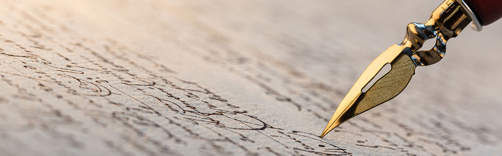 fountain pen on a historical document