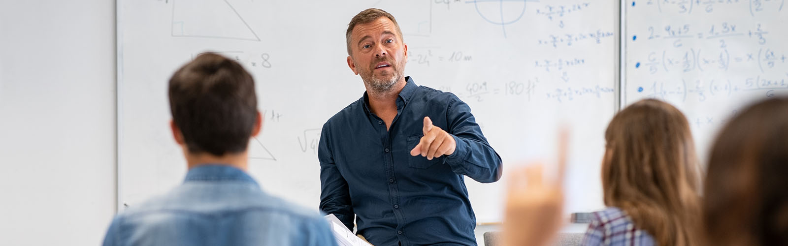 mathematics instructor with students