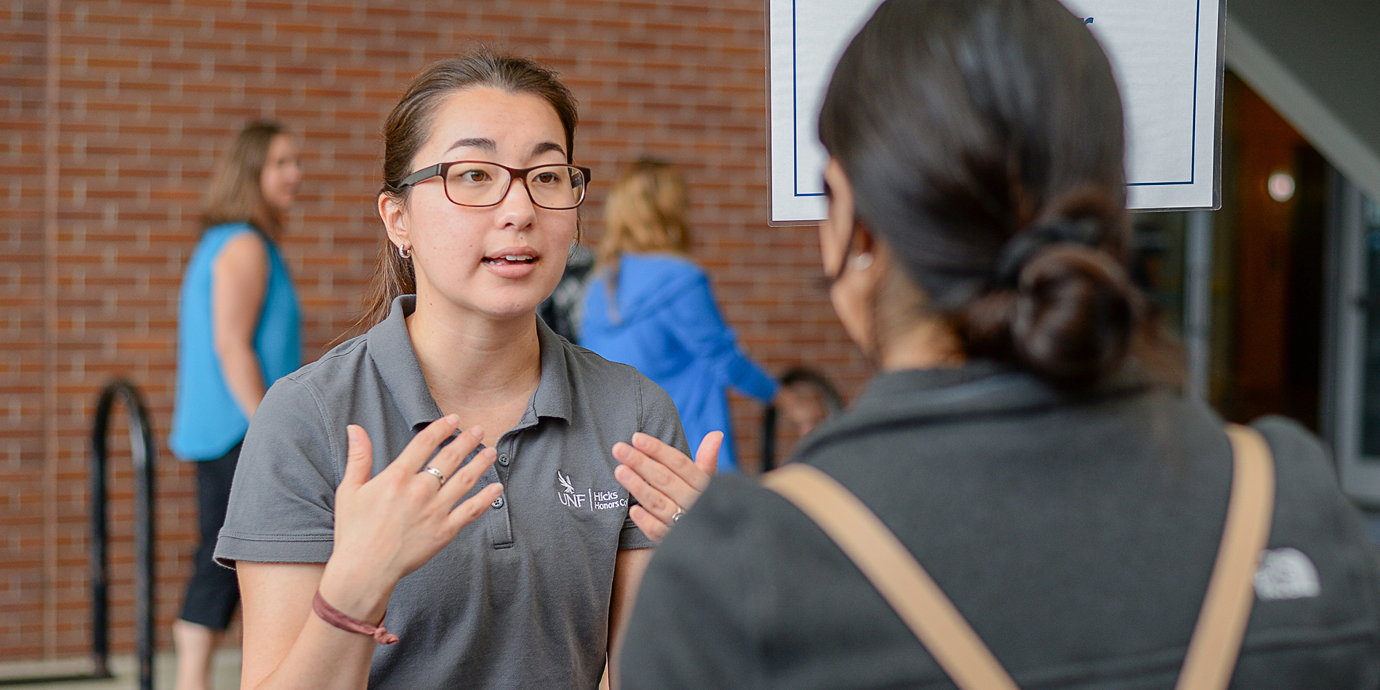 first-year advisor talking with a student