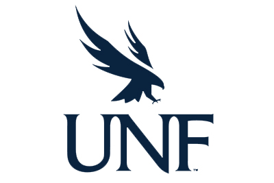 Blue UNF Osprey logo on white background