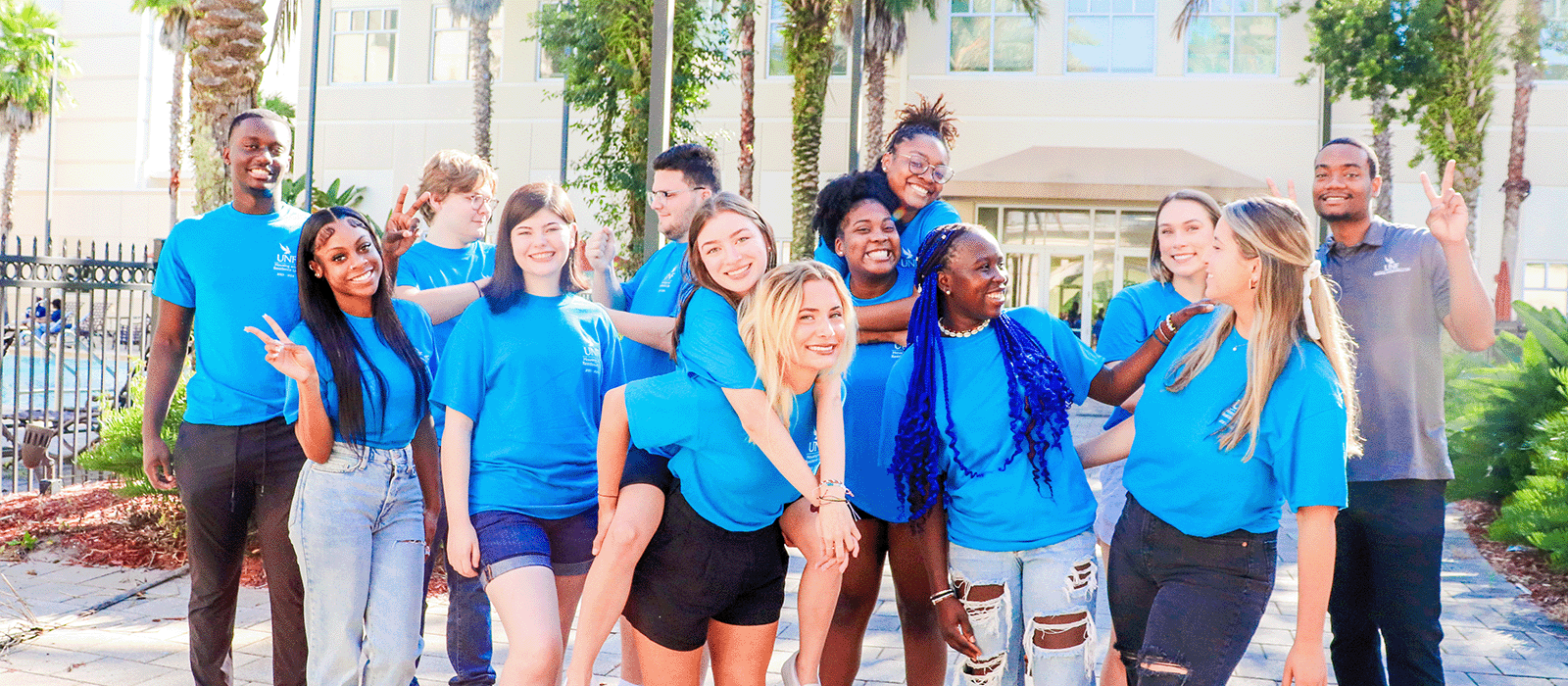 the Flats at UNF student staff having fun