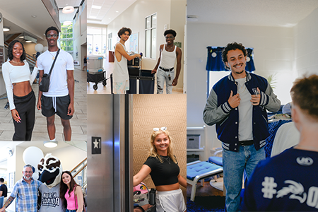 UNF Residents smiling in housing and on move-in day
