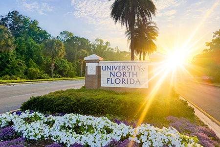 UNF entrance sign