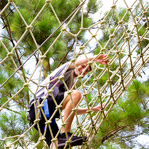 llc resident at llc retreat on ropes course