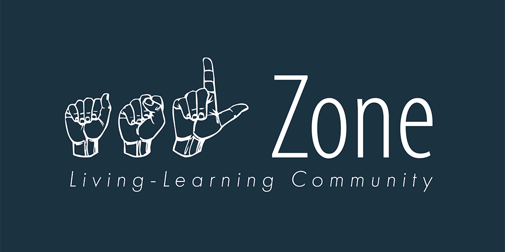 asl zone blue living-learning community logo