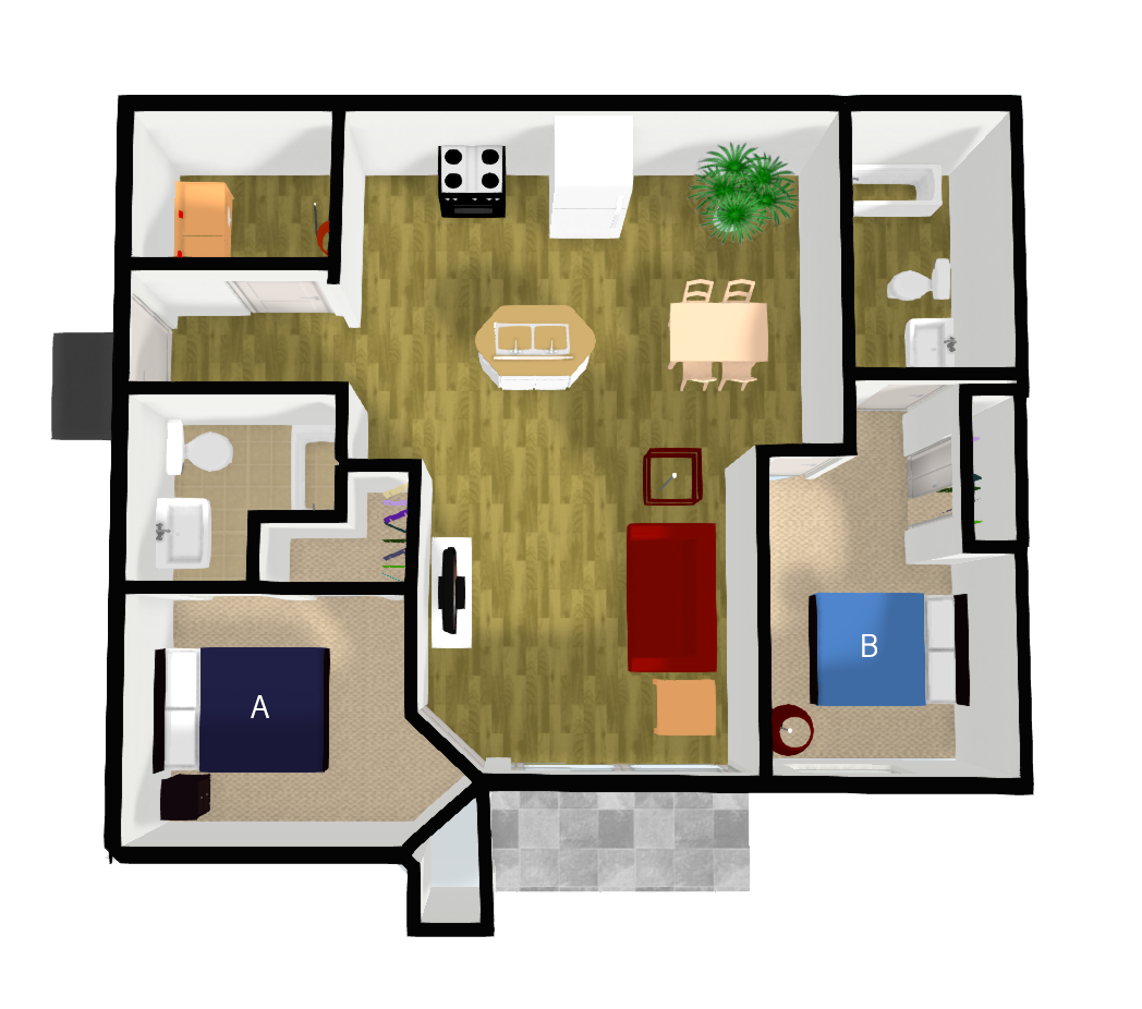  two bedroom floorplan