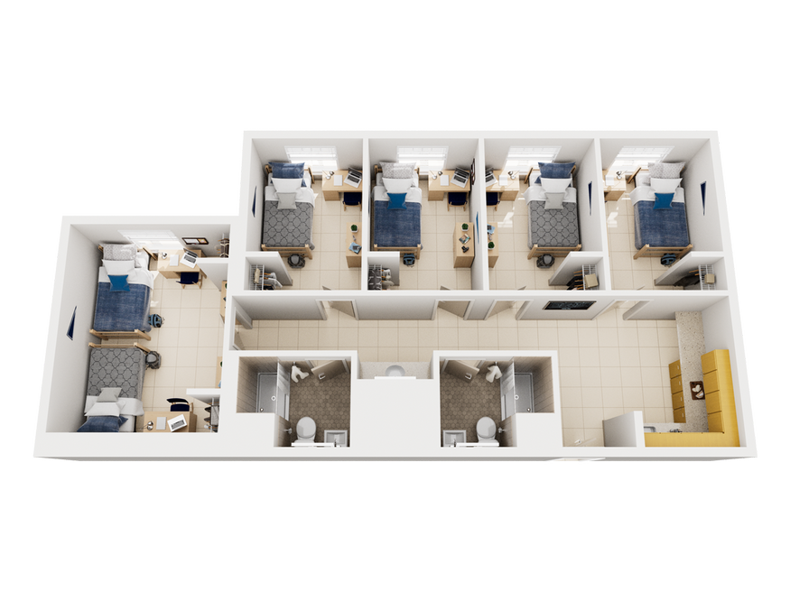 Osprey Fountains 6 bed suite with double bedroom floorplan