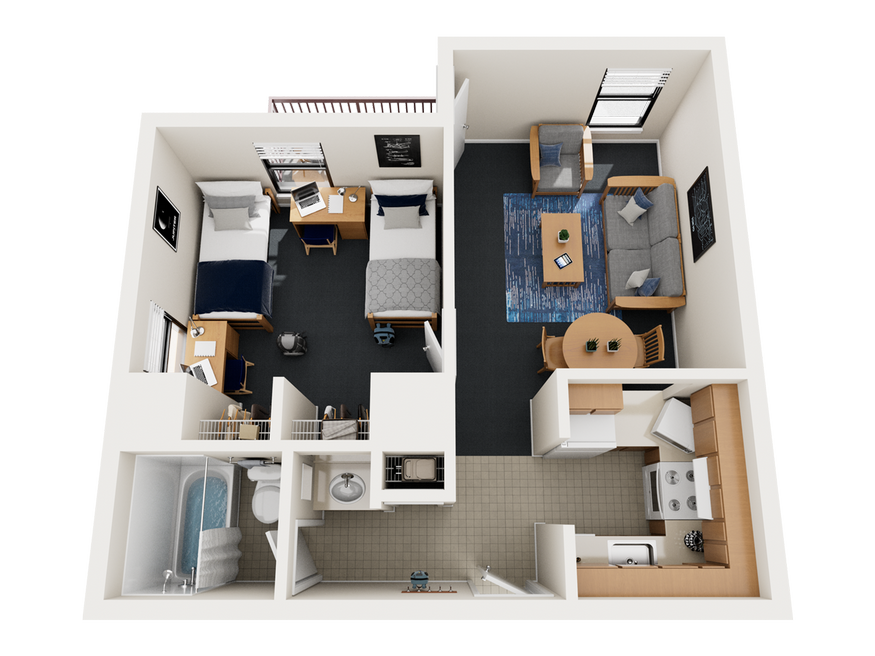 Osprey Village one bedroom floorplan