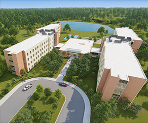 rendering of the new Hicks Honors residence hall