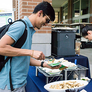 resident selecting food