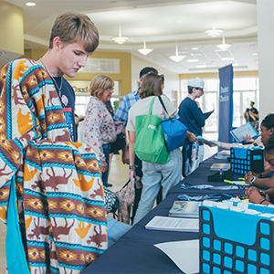 resident checking in at residence halls