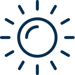 icon of a sun and sun rays