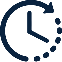 clock with an arrow around it
