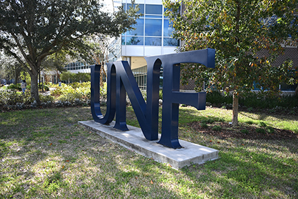 UNF letters sign