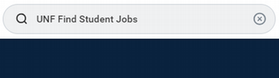 UNF Find student jobs in Workday example