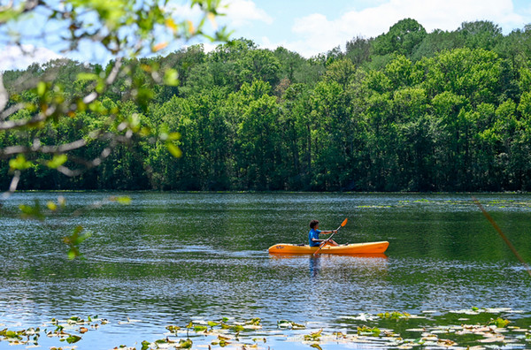 kayak on unf lake