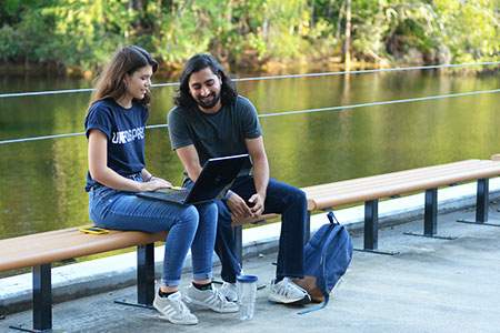 Students on bench