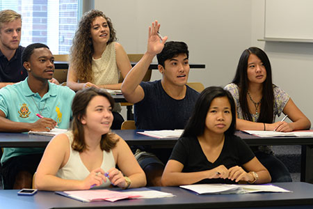 Student raising hand