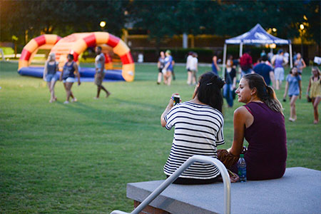 Students on the green