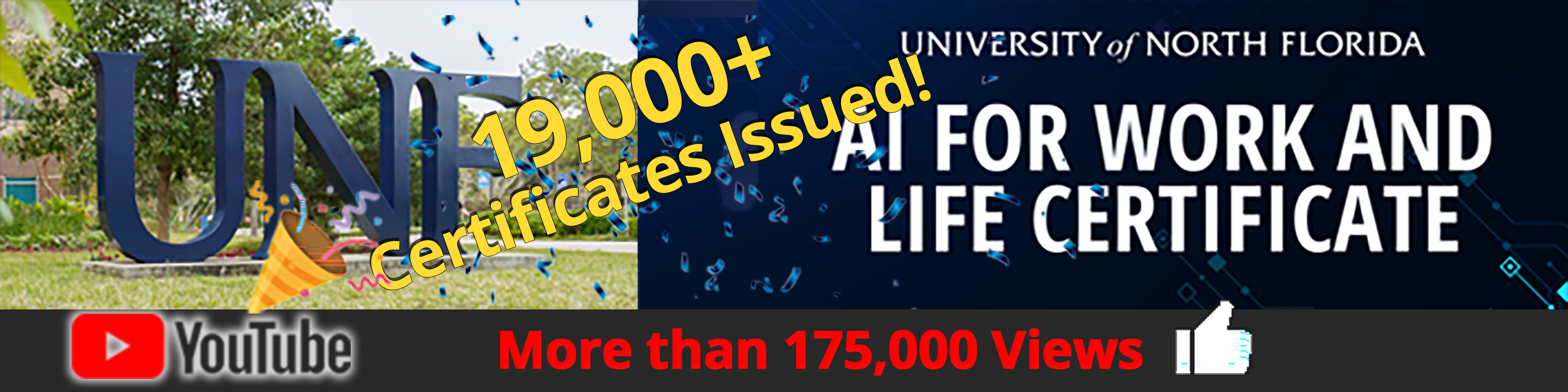 UNf AI for work and life certificate with 19,000+ certificates