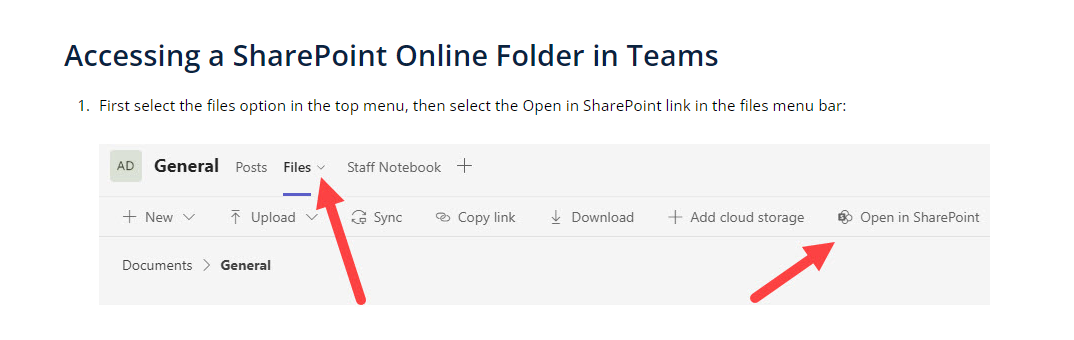 Microsoft Teams open in sharepoint
