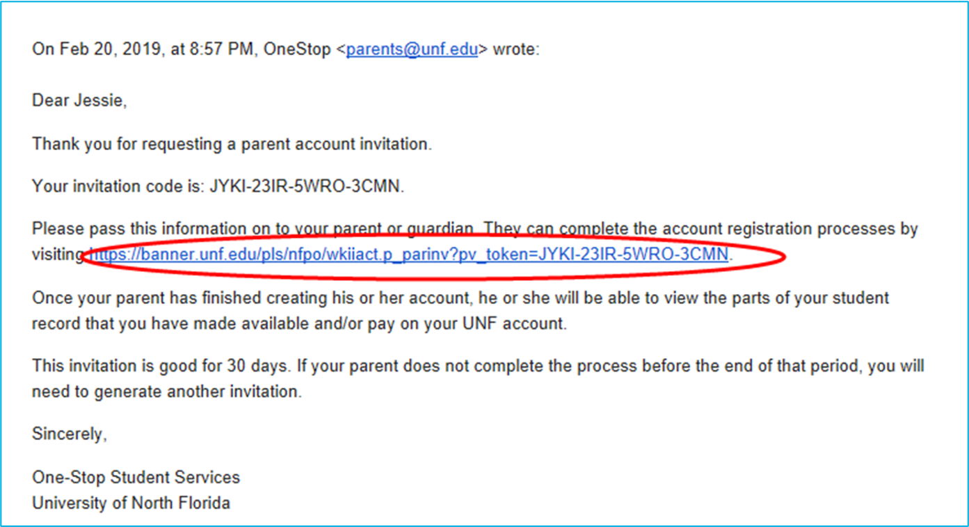 UNF Accessing The Parent Portal