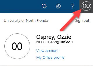 Access your profile from Office 365