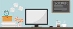 illustration of monitor on desk