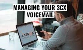 man on laptop managing 3cx voicemail