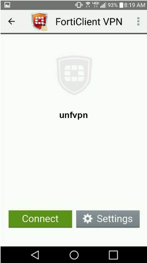 screenshot of VPN connect android screen