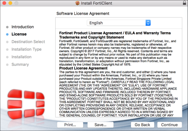 FortiClient MAC Software License