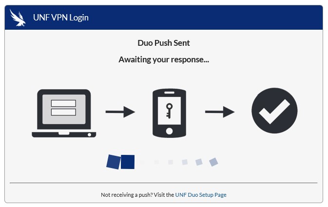 VPN Login indicates Duo is awaiting your response