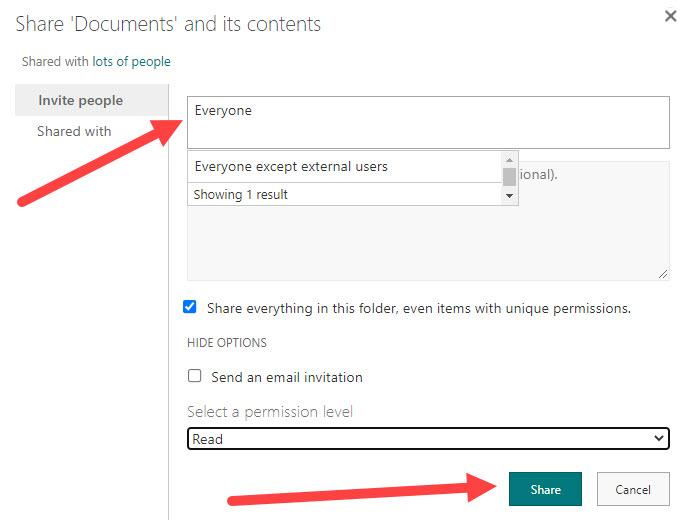 Share documents with everyone