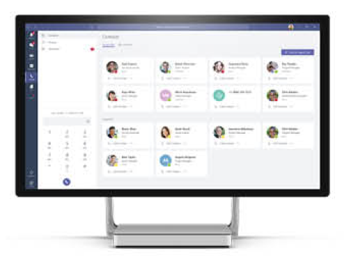 Microsoft Teams interface on a monitor