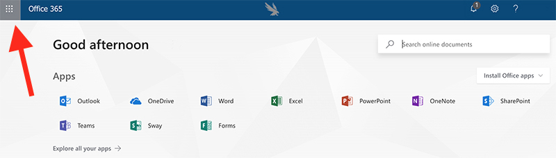 Microsoft Office 365 Apps logos screenshot