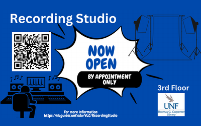 Advertisement for newly opened Recording Studio, available by appointment only.