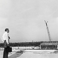 Thomas Carpenter looking at UNF campus development, shot from UNF archives