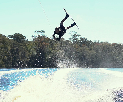 2022 Physics Photo Contest first place photo of wakeboarder doing a flip