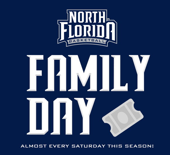 UNF basketball family day flyer more details to the left