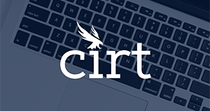 CIRT on top of a navy blue keyboard background