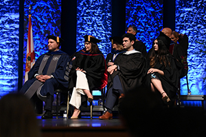 President Limayem and his family sitting during the Inauguration ceremony