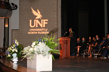 Speaker at podium during Inauguration