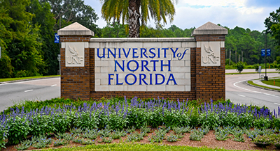 University of North Florida entrance sign