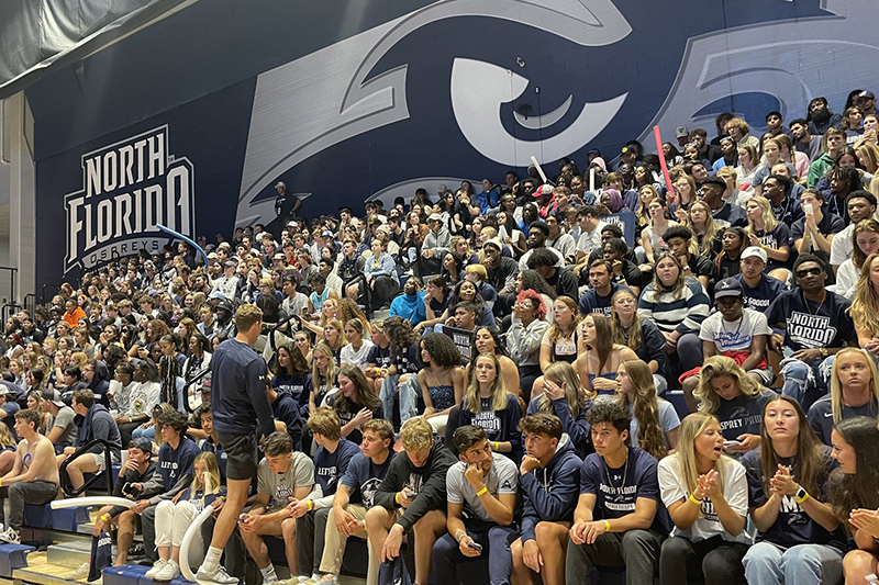 Crowd at the UNF Arena basketball game