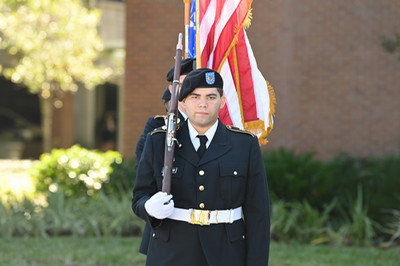 Military color guard with flags