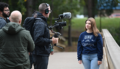 UNF student and film crew