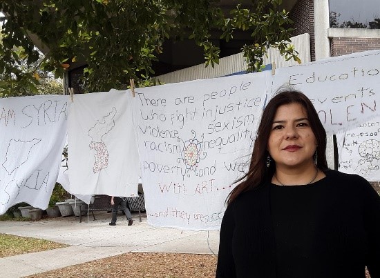 Dr. Constanza López started the Embroidery for Peace and Memory project in 2012. 