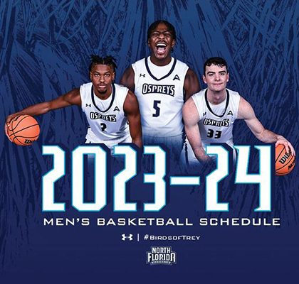 2023-24 Men's Basketball schedule with basketball players