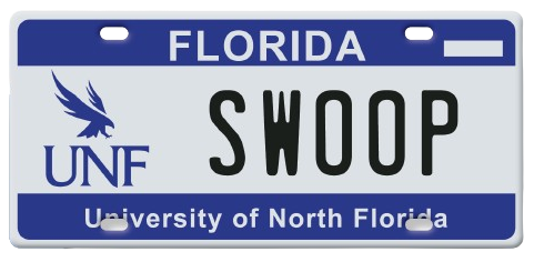 UNF license plate