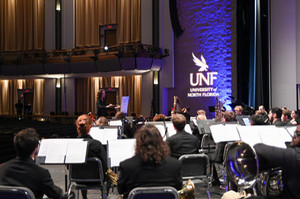 UNF Wind Symphony rehearsal in the Lazzara Performance Hall